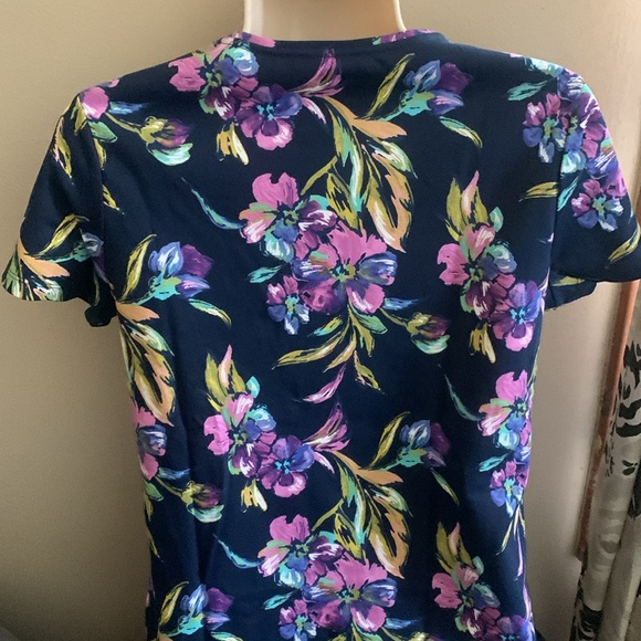 Croft & Barrow Blue and Purple Boxy Short Sleeve Tee - Picture 4 of 5